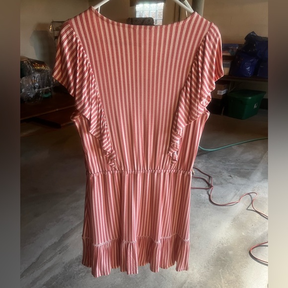 NWT LC Lauren Conrad Pink and White Striped dress size large - Picture 7 of 9